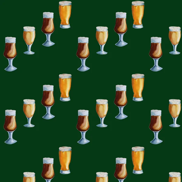 Χωρίς ραφές με ποτήρια και κούπες μπύρας. Χειροποίητη τέχνη — Φωτογραφία Αρχείου