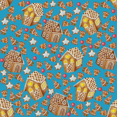 Noellerde zencefilli ev kurabiyeleriyle kusursuz desen. İsa