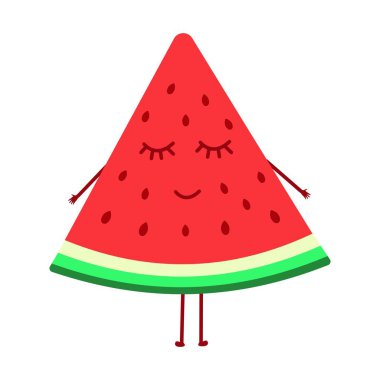 Kız karpuz. Vektör Illustration