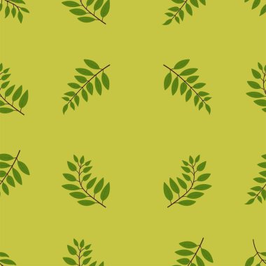 Rowan yaprakları ile desen. Vektör Illustration arka plan