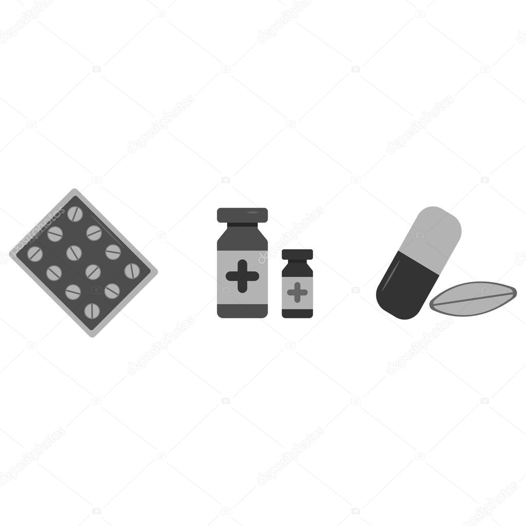Medical supplies icons for doctor profession concept illustration