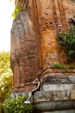 İki Yataklı kule - bir antik mimari Cham, Quy Nhon, Viet Nam