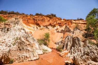 Peri akışı Canyon kızıl nehir kaya ve orman MUI Kuzey Vietnam arasındaki