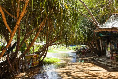 Phan Thiet, Binh Thuan, Vietnam, 7 Mayıs 2018: Peri dere Kanyon kırmızı nehir kaya ve orman MUI Kuzey Vietnam arasında. MUI Ne, Güney Vietnam yakınındaki Kırmızı Kanyon