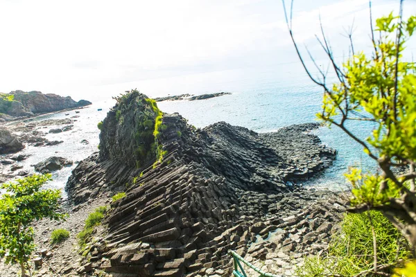 Seascape with volcanic rocks in Phu Yen, Vietnam
