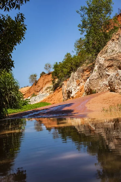 Fairy Stream Canyon Fiume Rosso Tra Rocce Giungla Mui Vietnam — Foto Stock