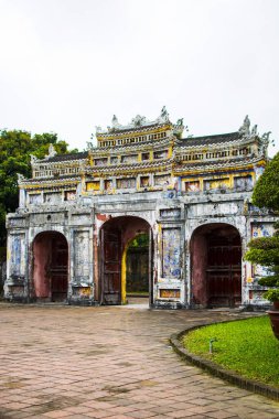 Hue, Vietnam, 28 Nisan 2018: Kapısı'nın yasak şehrinin Hue, Vietnam