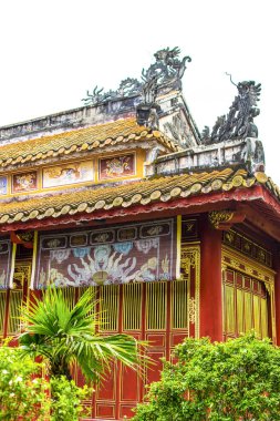 Hue, Vietnam, 28 Nisan 2018: Nguyen Kraliyet Sarayı İmparatorluk Hanedanı Hue, Vietnam için