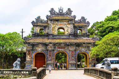 Hue, Vietnam, 28 Nisan 2018: Kapısı'nın yasak şehrinin Hue, Vietnam