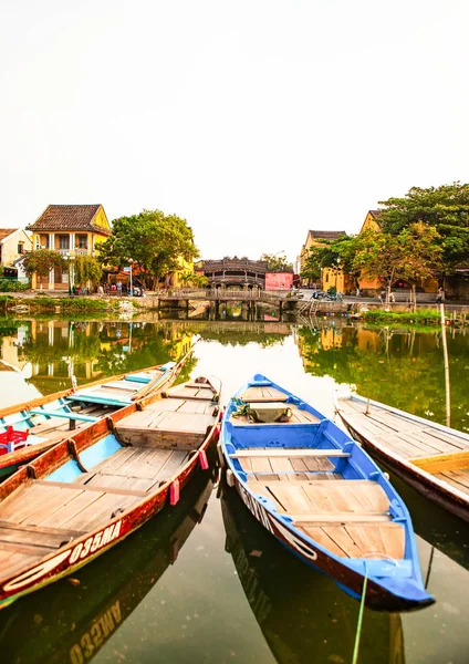 Hoi Quang Nam Vietnam Aprile 2018 Barche Lungo Fiume Nell — Foto Stock
