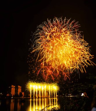 Gelecek yeni yıl 2019 kutluyor havai fişek