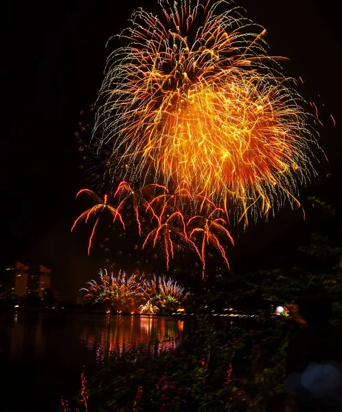 Fireworks Celebrating Coming New Year 2019 — Stock Photo, Image
