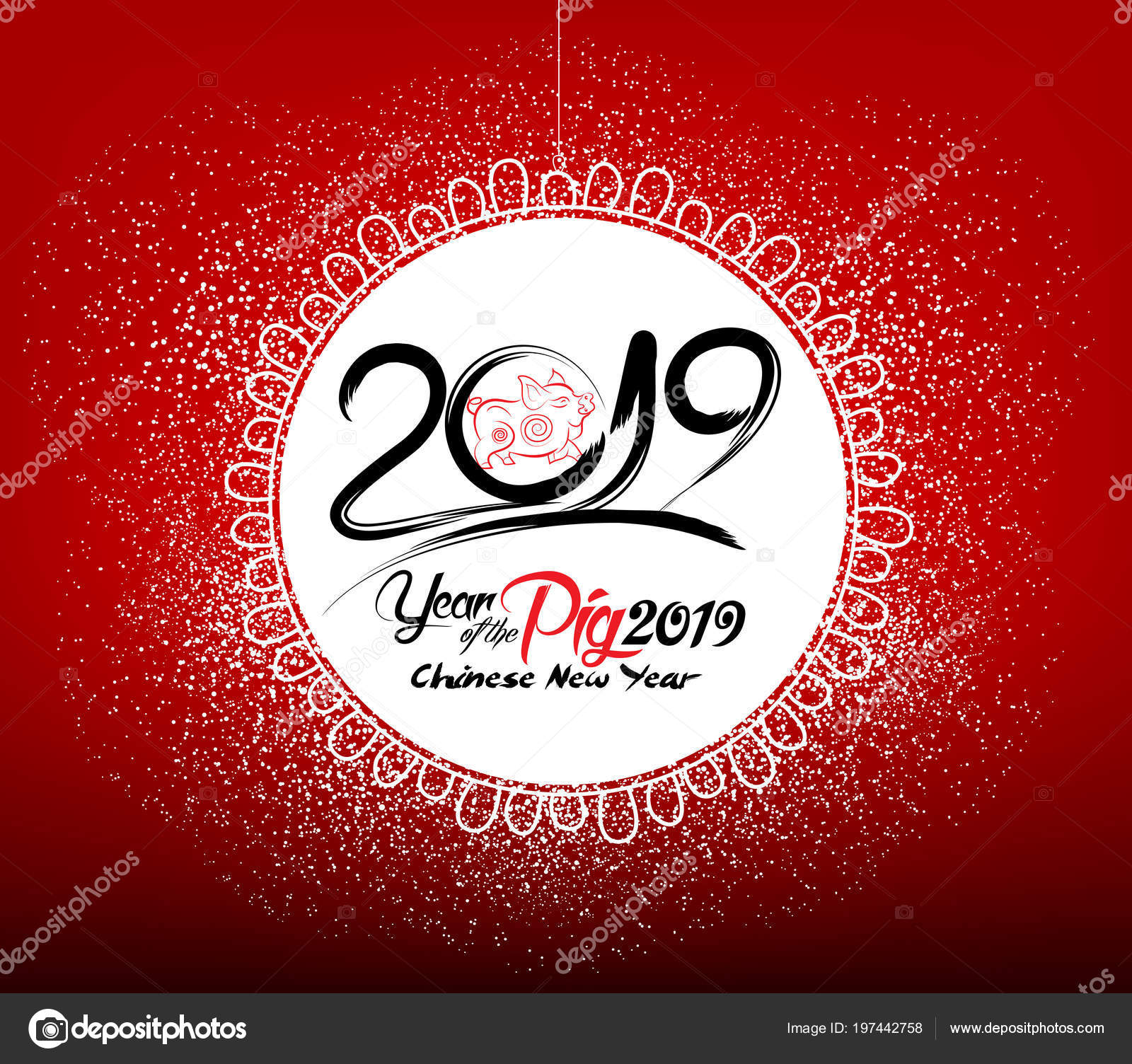 Chinese New Year 2019 Year Pig 2019 Stock Vector Chinese New Year 2019 Year Pig 2019 Stock Vector