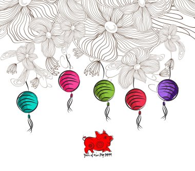 Çin yeni yılı 2019 - erik çiçeği arka plan