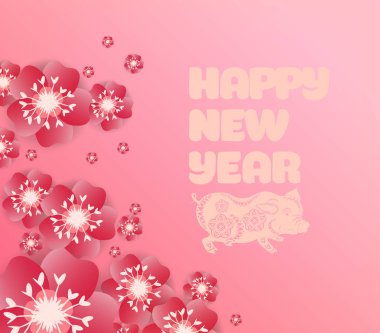 Çin yeni yılı 2019 arka plan çiçeği sakura dalları