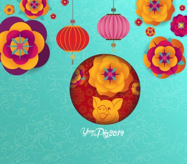 Çin yeni yılı poster, yıl domuz dekorasyon