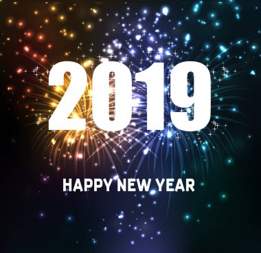 Mutlu yeni yıl 2019 için Fireworks