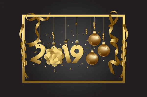 Happy New Year 2019 Background — стоковый вектор