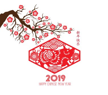 Çince Geleneksel mutlu yeni yıl gün. Çince karakterler mutlu yıllar demek