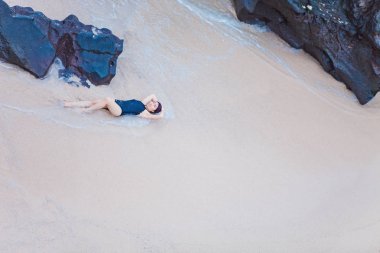 Ly oğlu Adası, Quang Ngai Eyaleti, Vietnam - 22 Eylül 2018: Ly oğlu, Quang Ngai, Vietnam küçük adada Beach