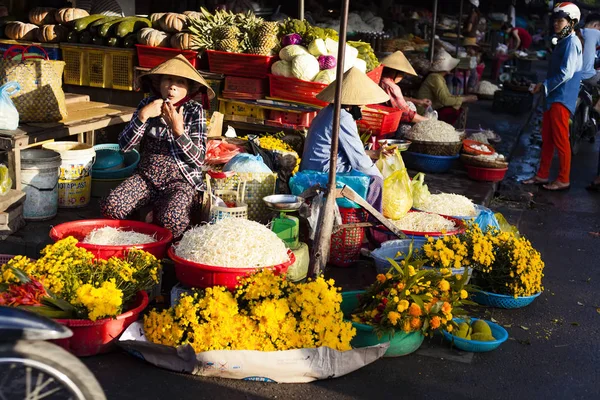 Hoi Quang Nam Vietnam Settembre 2018 Verdure Colorate Vendita Mercato — Foto Stock