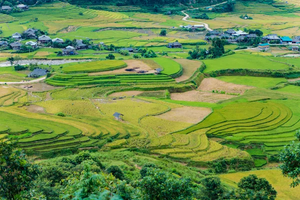 Mucangchai Vietnam September 2018 Terrasserade Risfälten Fält Förberedda För Plantera — Stockfoto