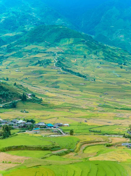 Mucangchai Vietnam September 2018 Terrasserade Risfälten Fält Förberedda För Plantera — Stockfoto