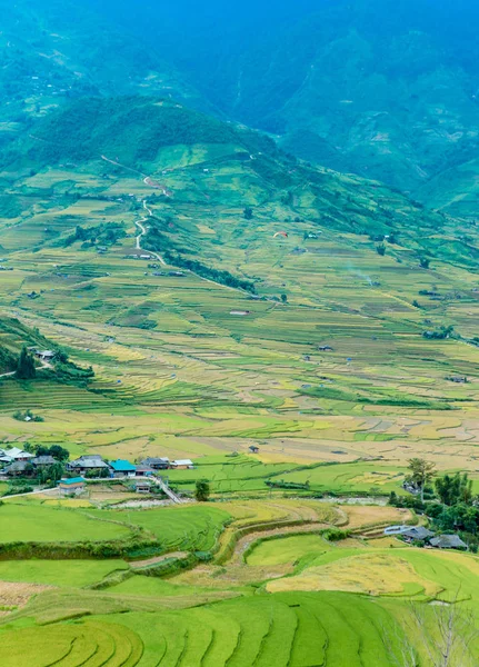 Mucangchai Vietnam September 2018 Terrasserade Risfälten Fält Förberedda För Plantera — Stockfoto