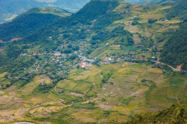 Mucangchai Vietnam September 2018 Terrasserade Risfälten Fält Förberedda För Plantera — Stockfoto