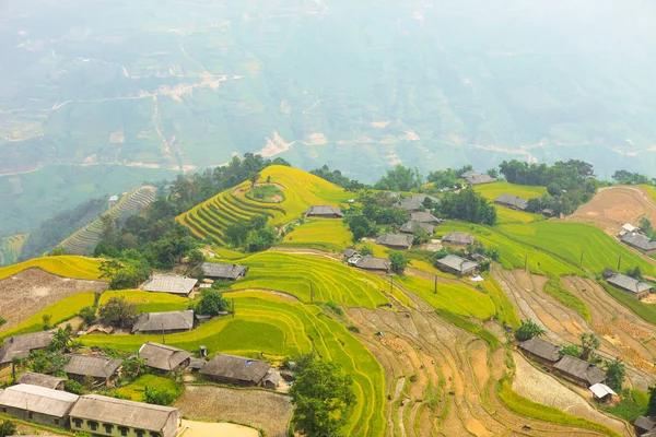 Risfälten Terrasserade Fält Förberedda För Plantera Ris Förbjuda Phung Huyen — Stockfoto