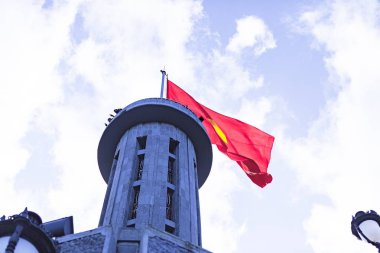 Akciğer Cu, Ha Giang, Vietnam, 20 Ekim 2018: Akciğer Cu bayrak direği nerede Ha Giang il, Vietnam