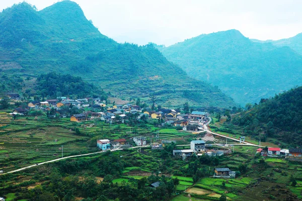 Dong Van Giang Vietnam Oktober 2018 Spring Enkla Hus Blommande — Stockfoto