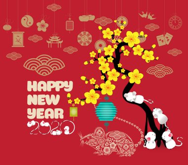  Mutlu yeni yıl sıçan 2020, Çin yeni yıl tebrik, Sıçan Yılı