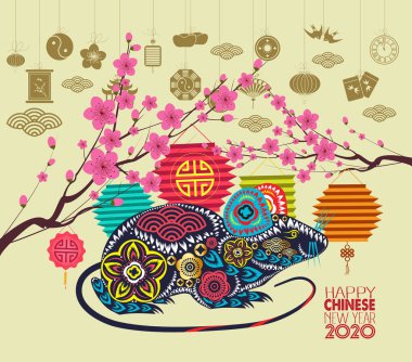  Mutlu yeni yıl sıçan 2020, Çin yeni yıl tebrik, Sıçan Yılı