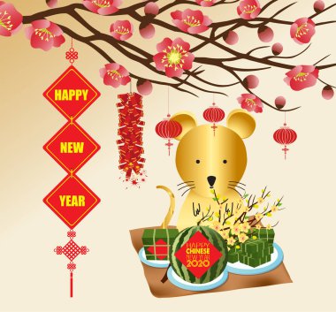  Mutlu yeni yıl sıçan 2020, Çin yeni yıl tebrik, Sıçan Yılı