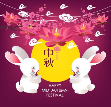 Orta Sonbahar Fener Festivali arka plan. Çin yeni yılı 2020