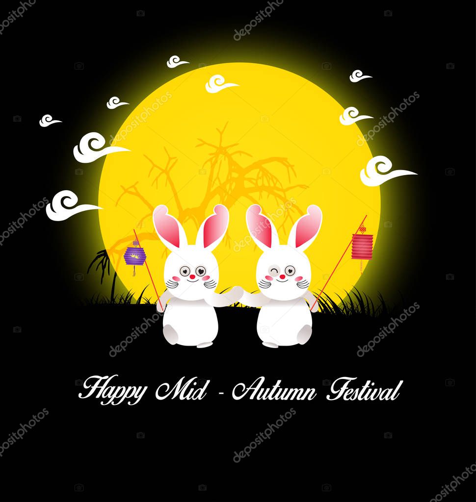 Mid Autumn Lantern Festival Background Chinese New Year 2020 Premium Vector In Adobe Illustrator Ai Ai Format Encapsulated Postscript Eps Eps Format