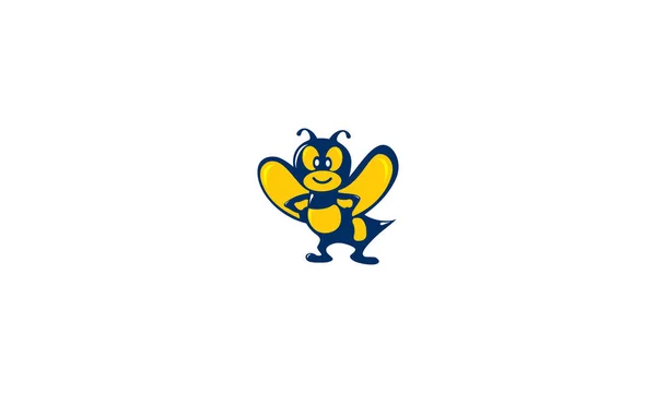 Bee Character Logo Icon Vector — Stock Vector