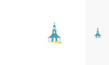 dini çapraz kilise logosu simge vektör