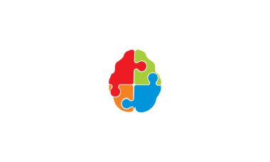 beyin bulmaca logo simge vektör