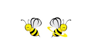 sevimli arı logosu vektör simgesi