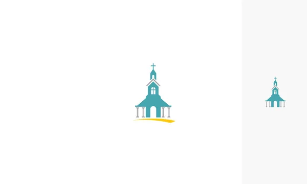 Cruz Religiosa Logotipo Igreja Vetor Ícone — Vetor de Stock