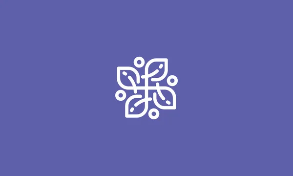 Lijn Art Leaf Logo Pictogram Vector — Stockvector