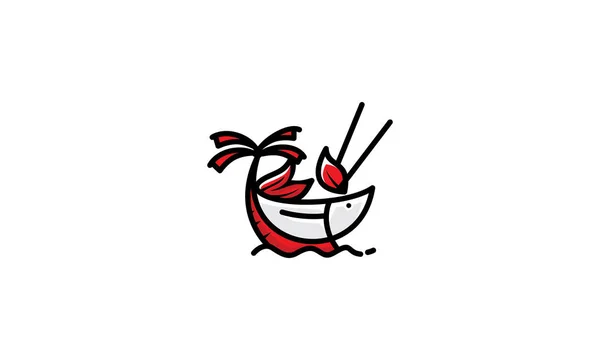 Plaj Balık Restoran Logo Simge Vektör — Stok Vektör