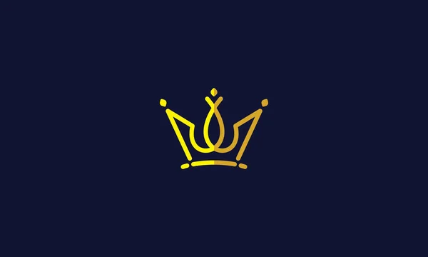 Crown Lijn Art Logo Pictogram Vector — Stockvector