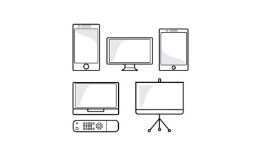 gadget icon vector line art logo
