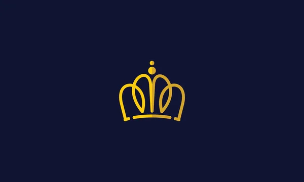 Crown Line Art Logo Ikon Vektor — Stock Vector