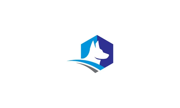 Dog Digital Media Logo Icon Vector — Stock Vector