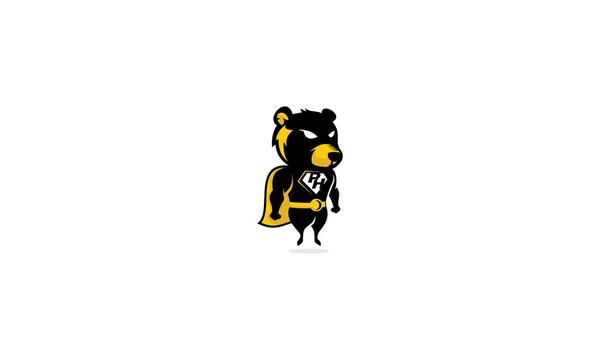 Super Bear Logo Vector Icon — Stock Vector