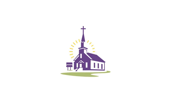 クロス教会の宗教的なロゴベクトルアイコン — ストックベクタ